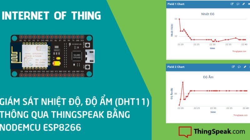 Giám sát nhiệt độ, độ ẩm (DHT11) thông qua Thingspeak bằng NodeMCU ESP8266