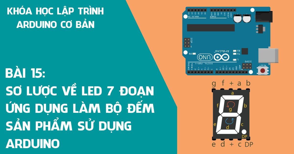 Bài 15: Sơ lược về LED 7 đoạn ứng dụng làm bộ đếm sản phẩm sử dụng Arduino