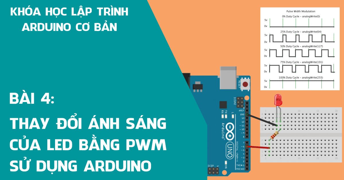 Bài 4: PWM | Thay đổi ánh sáng của LED trên Arduino